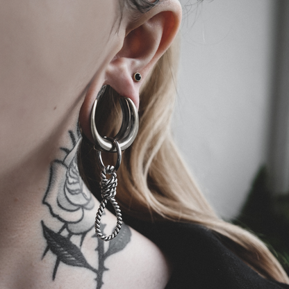 Silver Hangman's Noose Hoops