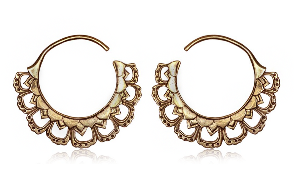 bronze Inca Plug Hoops #BE06 - Fux Jewellery