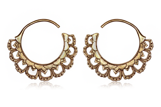 bronze Inca Plug Hoops #BE06 - Fux Jewellery