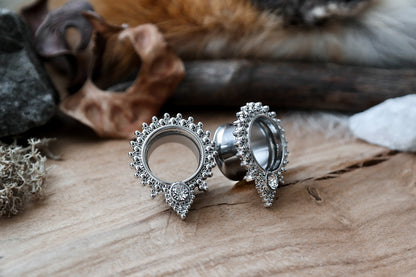 Silver Beaded Crystal Tunnel #864 - Fux Jewellery