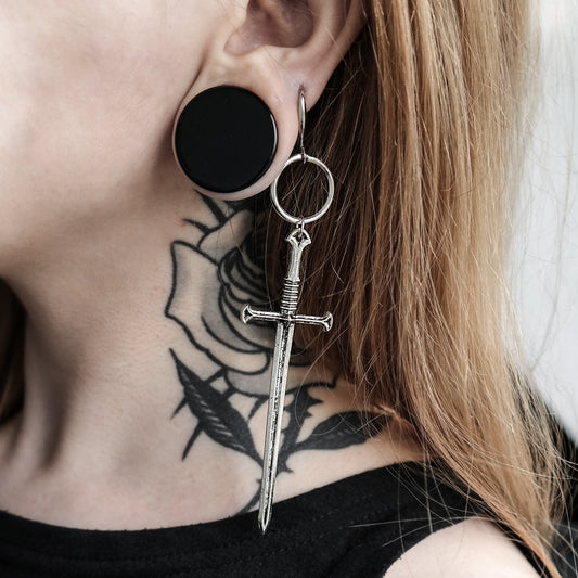 Silver Anduril Sword Earrings #E05 - Fux Jewellery