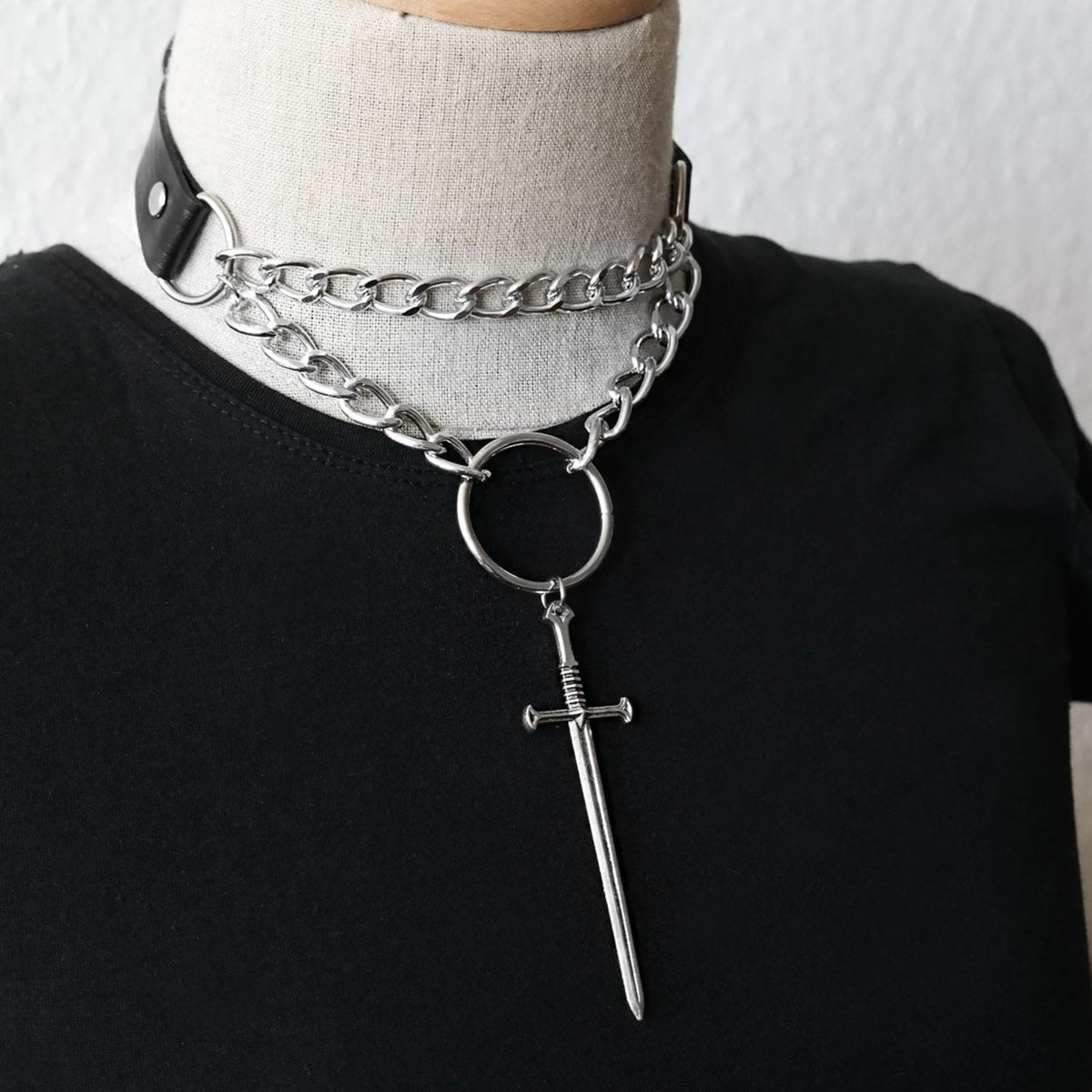 Black Battle Sword Choker #CH18 - Fux Jewellery