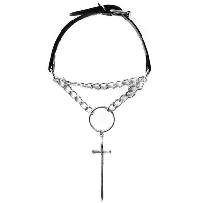 Black Battle Sword Choker #CH18 - Fux Jewellery